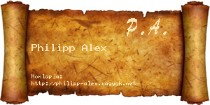 Philipp Alex névjegykártya